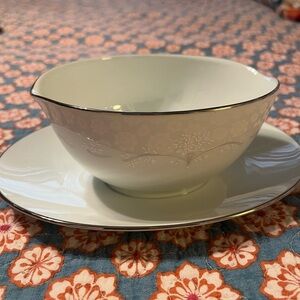 Vintage Noritake Gravy Boat with Attached Saucer - Whitebrook